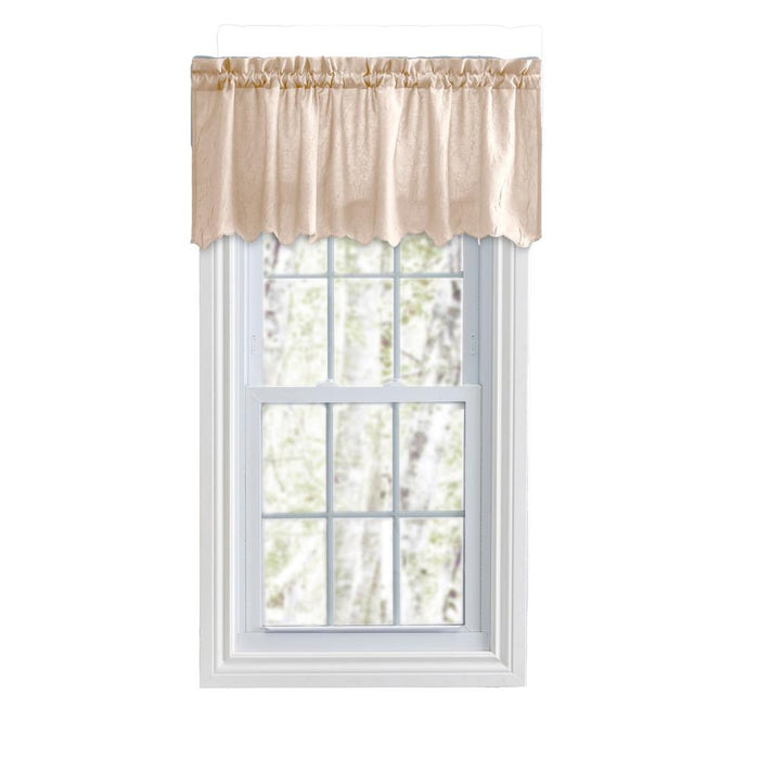 Ellis Curtain Portland Crushed Taffeta Rod Pocket Valance - 48x15", Natural