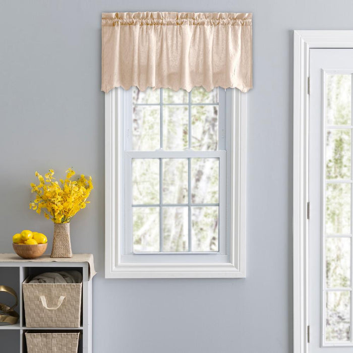 Ellis Curtain Portland Crushed Taffeta Rod Pocket Valance - 48x15", Natural