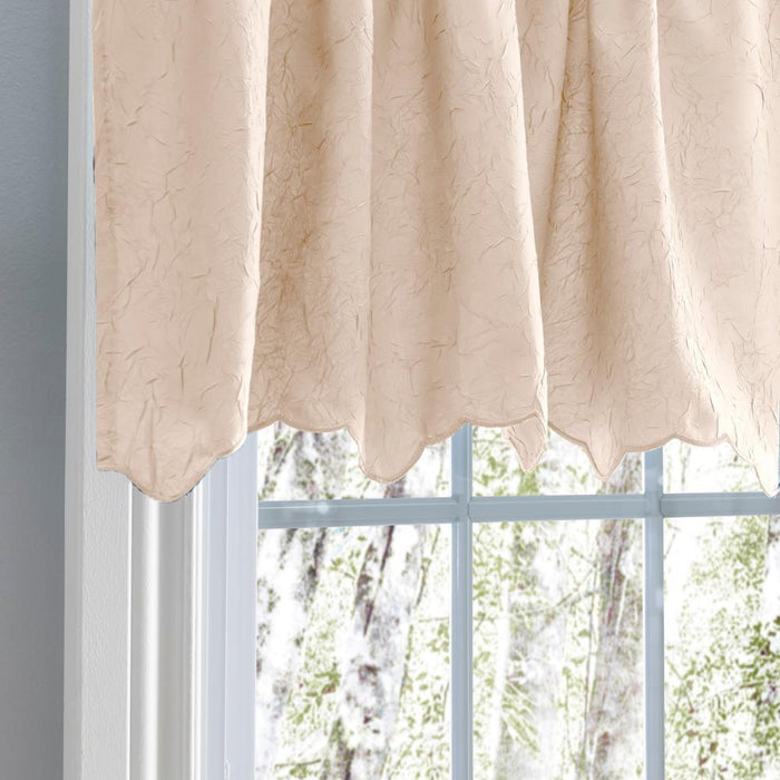 Ellis Curtain Portland Crushed Taffeta Rod Pocket Valance - 48x15", Natural