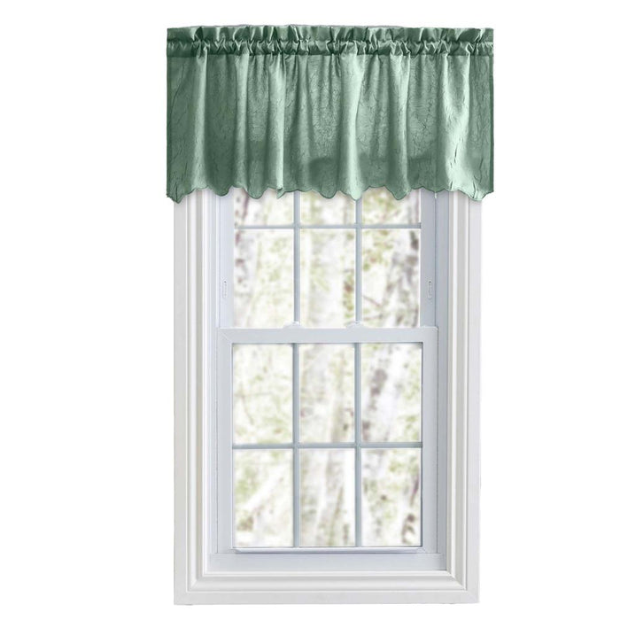 Ellis Curtain Portland Crushed Taffeta Rod Pocket Valance - 48x15", Spa