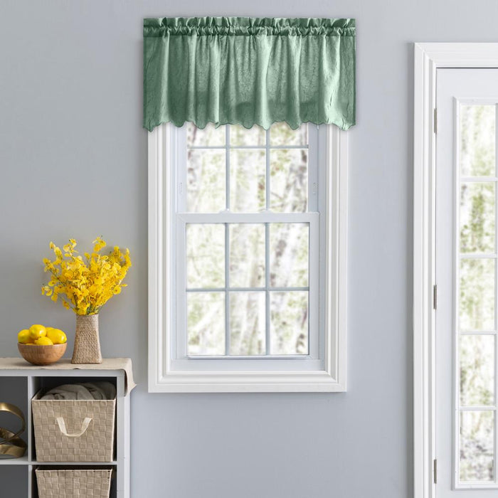 Ellis Curtain Portland Crushed Taffeta Rod Pocket Valance - 48x15", Spa