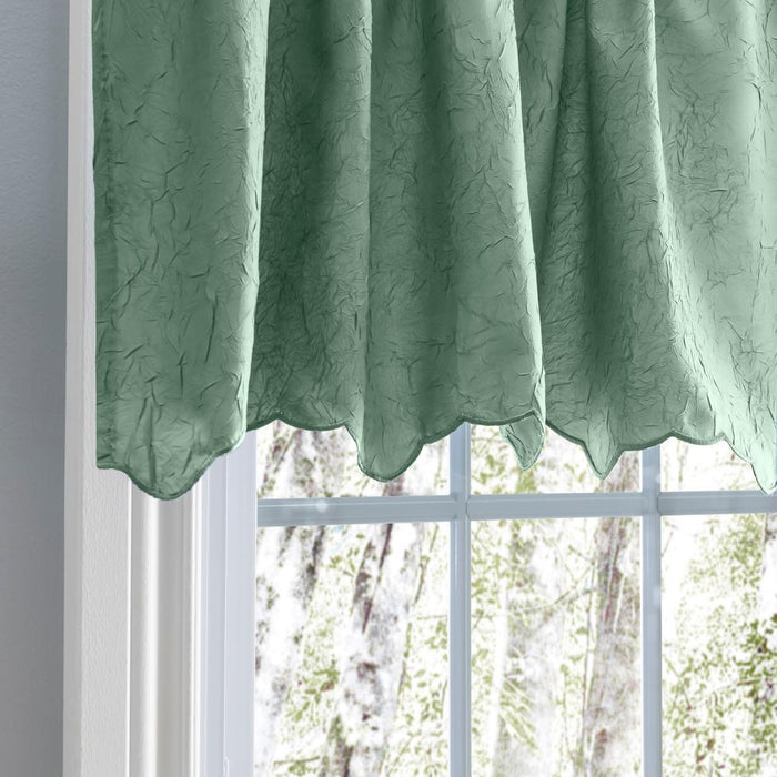 Ellis Curtain Portland Crushed Taffeta Rod Pocket Valance - 48x15", Spa