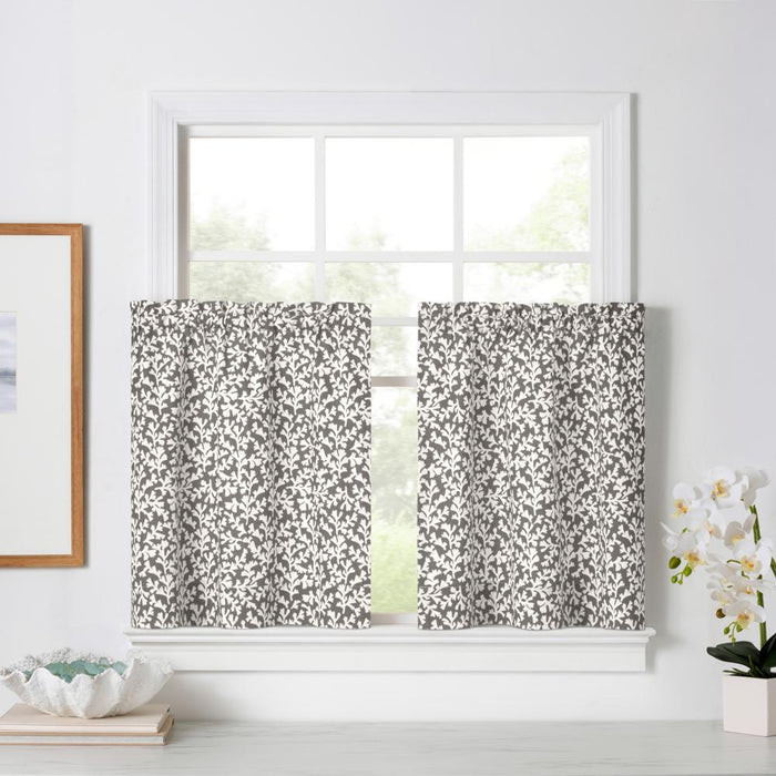 Ellis Curtain Sea Tumble Window Treatment 1.5" Rod Pocket 100% Cotton Curtain Tiers Grey