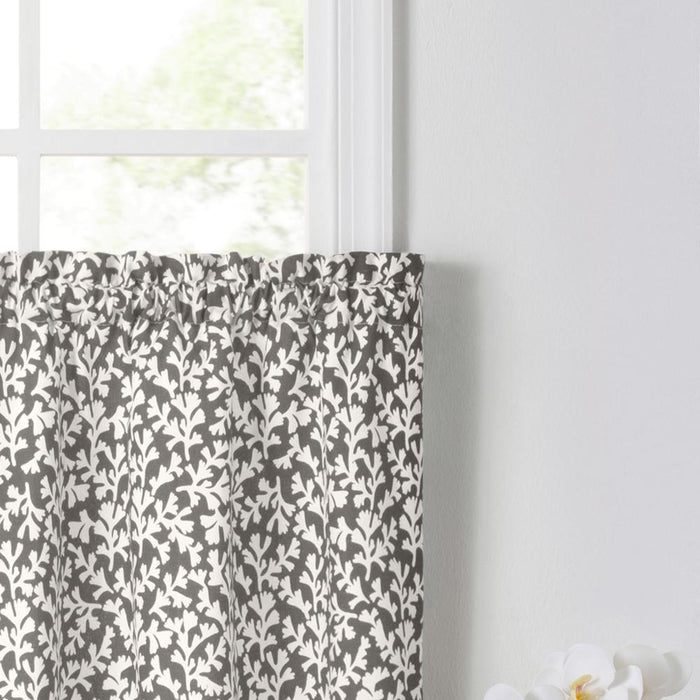 Ellis Curtain Sea Tumble Window Treatment 1.5" Rod Pocket 100% Cotton Curtain Tiers Grey