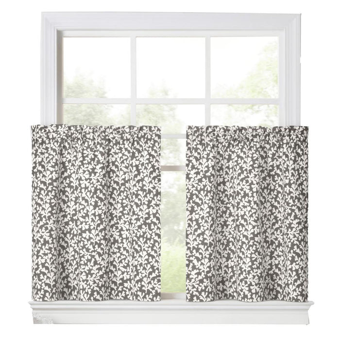 Ellis Curtain Sea Tumble Window Treatment 1.5" Rod Pocket 100% Cotton Curtain Tiers Grey