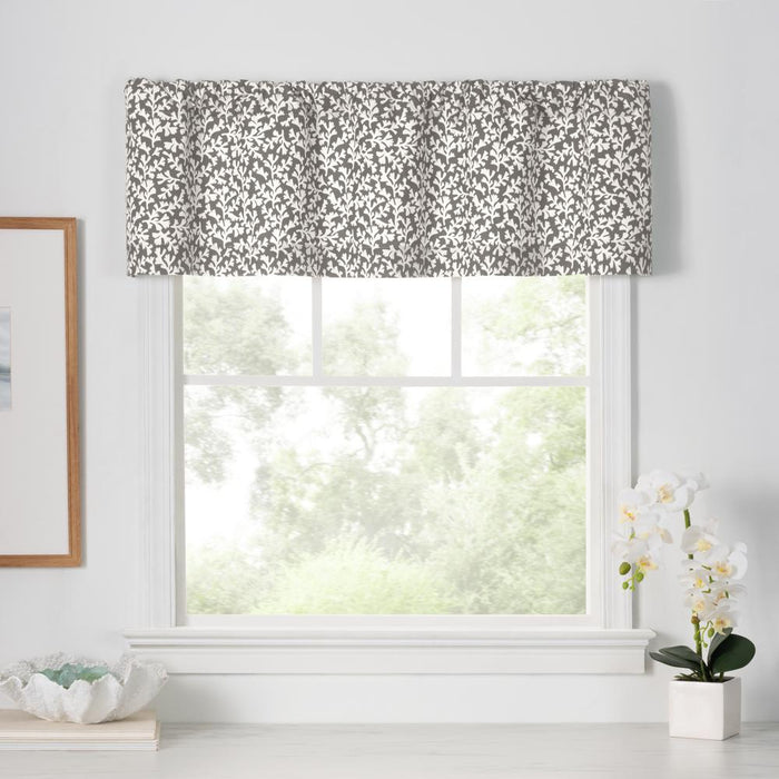 Ellis Curtain Sea Tumble 3" Rod Pocket 100% Cotton Machine Wash and Dry Tailored Valance 50" x 16" Grey
