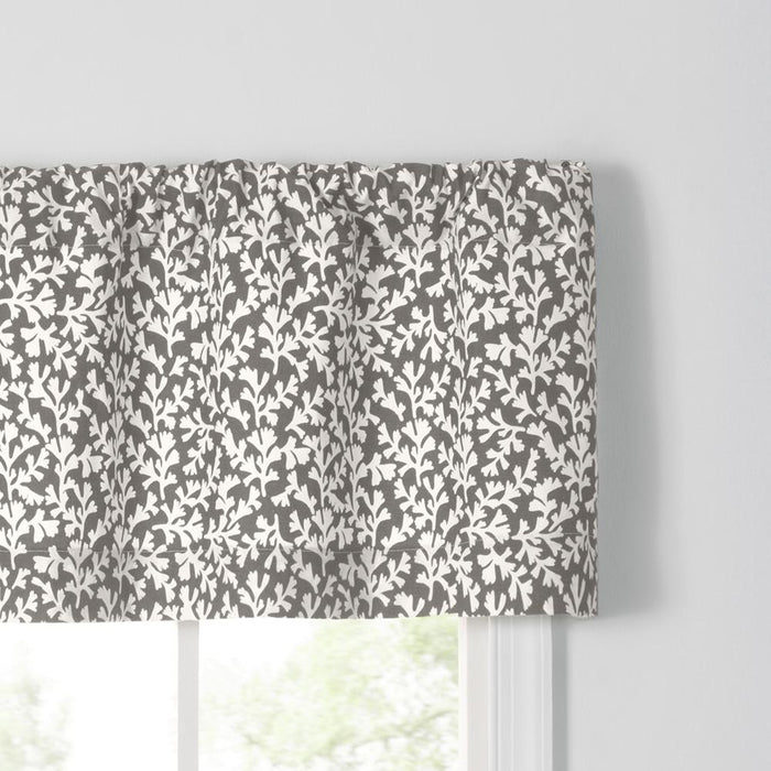 Ellis Curtain Sea Tumble 3" Rod Pocket 100% Cotton Machine Wash and Dry Tailored Valance 50" x 16" Grey