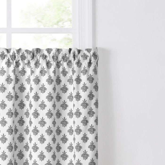 Ellis Curtain Manchester Window Treatment 1.5" Rod Pocket 100% Cotton Curtain Tiers Black