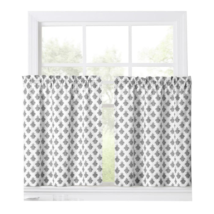 Ellis Curtain Manchester Window Treatment 1.5" Rod Pocket 100% Cotton Curtain Tiers Black