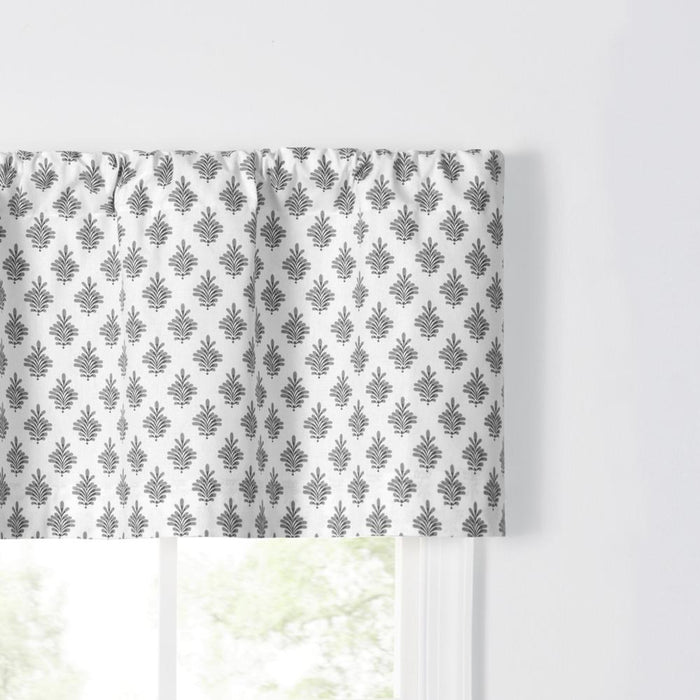 Ellis Curtain Manchester 3" Rod Pocket 100% Cotton Machine Wash and Dry Scallop Valance Lined 50" x 16" Black
