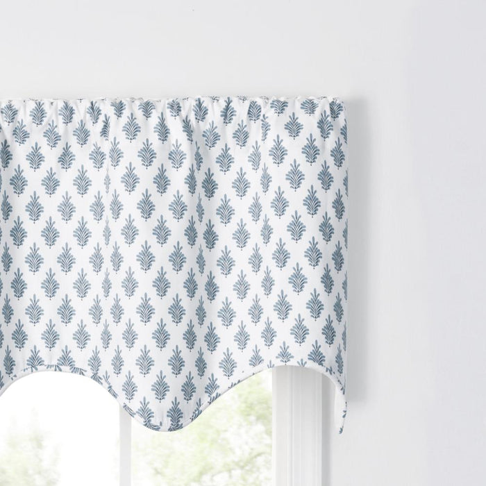 Ellis Curtain Manchester 3" Rod Pocket 100% Cotton Machine Wash and Dry Tailored Valance 50" x 16" Blue