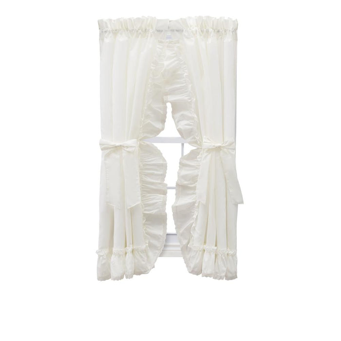 Ellis Curtain Madelyn Ruffled Victorian Priscillas 1.5" Rod Pocket Curtain Panel Natural