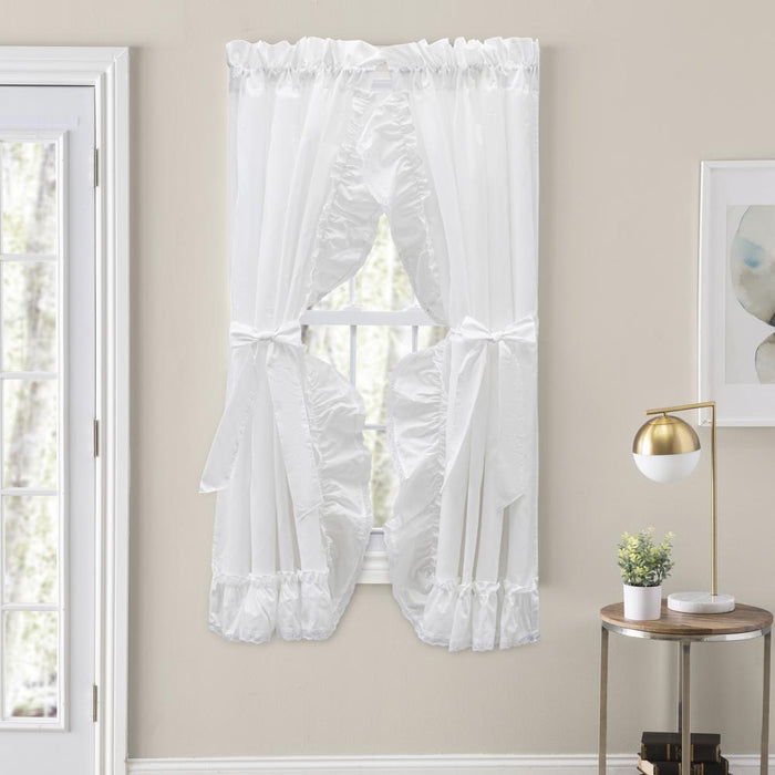 Ellis Curtain Madelyn Ruffled Victorian Priscillas 1.5" Rod Pocket Curtain Panel White