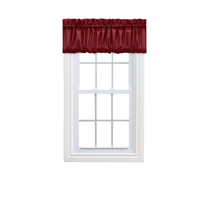 Ellis Stacey 1.5" Rod Pocket High Quality Fabric Solid Color Window Balloon Valance 60"x15" Merlot