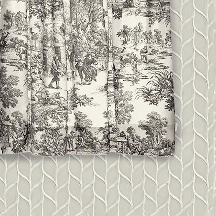 Ellis Curtain Victoria Park Toile Room Darkening Window Rod Pocket Pair Set With 2 Tiers - 2-Piece - 68x24"