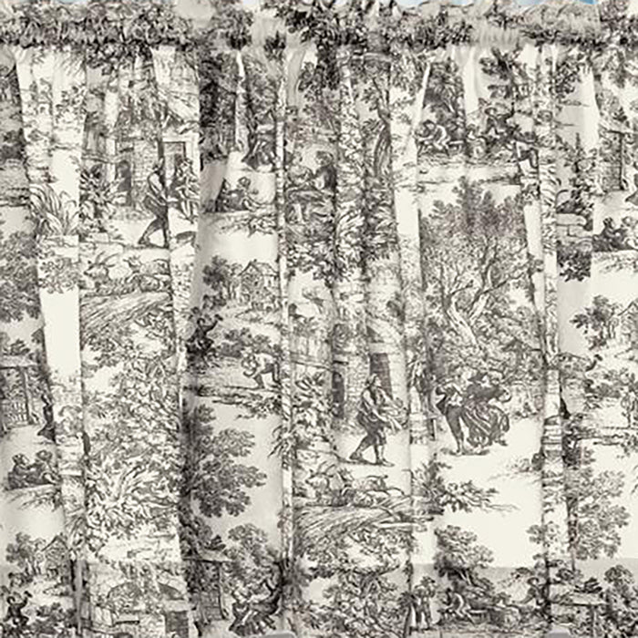 Ellis Curtain Victoria Park Toile Room Darkening Window Rod Pocket Pair Set With 2 Tiers - 2-Piece - 68x24"