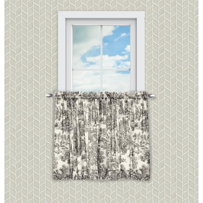 Ellis Curtain Victoria Park Toile Room Darkening Rod Pocket Window Curtain Panel with Ties
