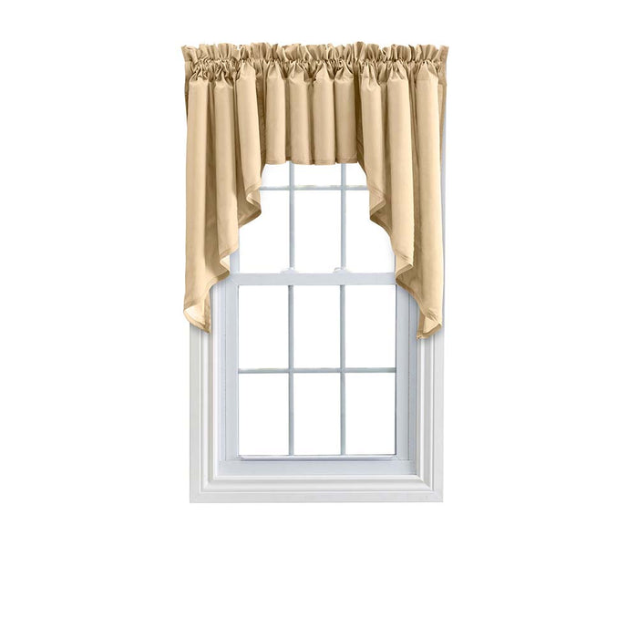 Ellis Stacey Solid Color Window 3" Rod Pocket High Quality Fabric Lined Swag Set Almond