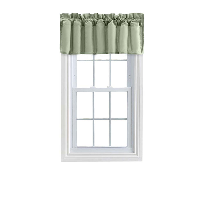 Ellis Stacey 3" Rod Pocket High Quality Fabric Solid Color Window Lined Swag Set Filler Valance 42"x13" Sage