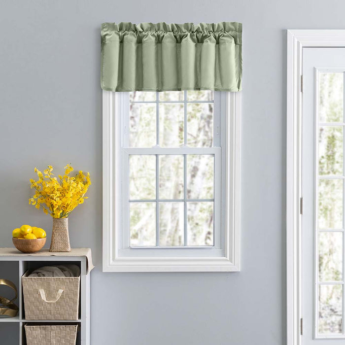 Ellis Stacey 3" Rod Pocket High Quality Fabric Solid Color Window Lined Swag Set Filler Valance 42"x13" Sage