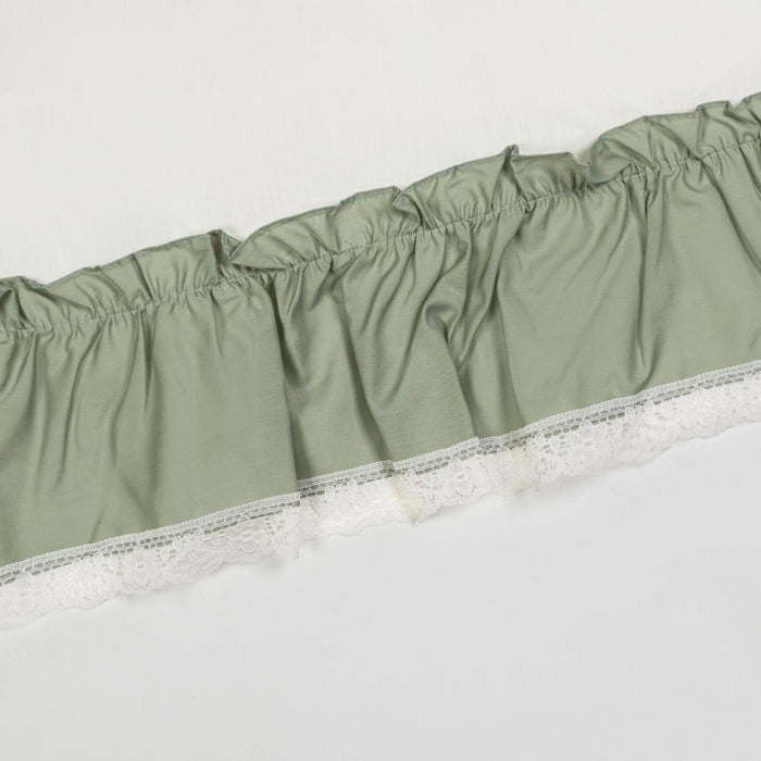 Ellis Curtain Madelyn Ruflled Victorian 1.5" Rod Pocket Window Curtain Tiers Sage