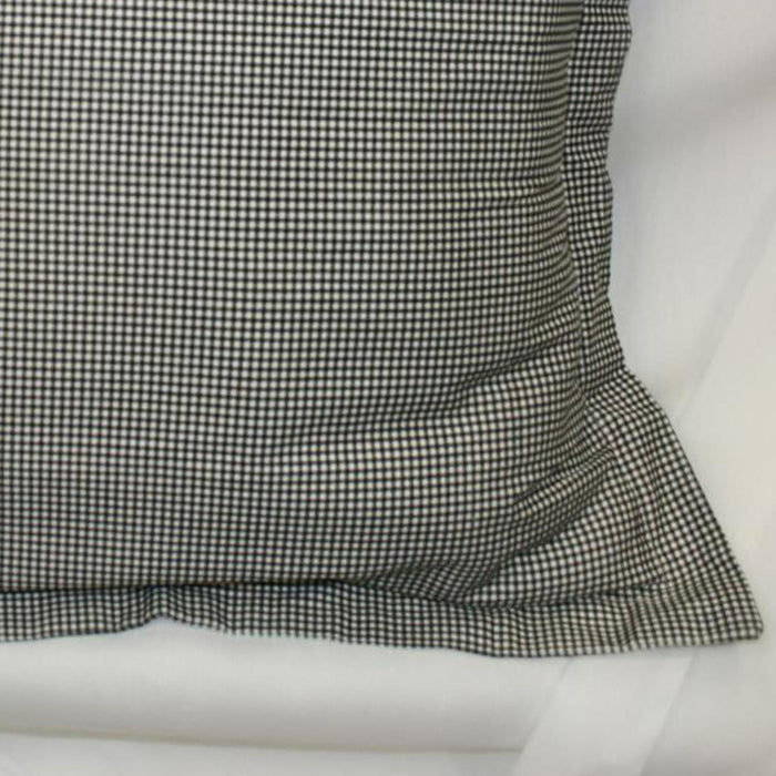 Ellis Curtain Logan Check High Quality Fabric Perfect Decorative Reversable Toile Print Toss Pillow - 17x17", Black