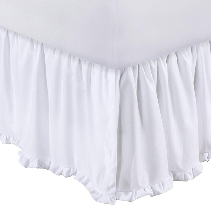 Greenland Home Fashion Sasha White Bed Skirt Drop 15" - King 78x80", White - King