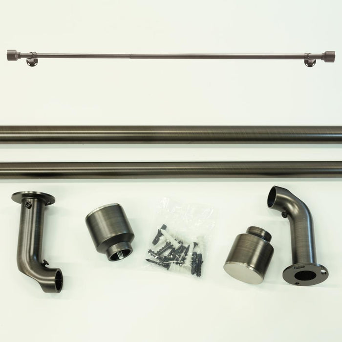 Thermaplus Patented Blackout Exclusive Curtain Rod Cap Finial Extendable Gun Metal