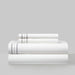Chic Home Freya Organic Cotton Sheet Set Solid White With Dual Stripe Embroidery Zipper Stitching Details - Includes 1 Flat, 1 Fitted Sheet, and 2 Pillowcases - 4 Piece - King 108x102, Grey - King