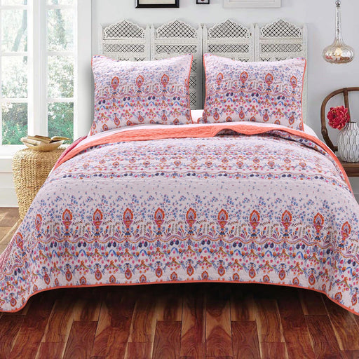 Barefoot Bungalow Amber Quilt And Pillow Sham Set - Full/Queen 90 x 90", Multi - Full/Queen