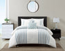 Chic Home Sofia Cotton Comforter Set Clip Jacquard Striped Pattern Design Bedding - Decorative Pillow Shams Included - 4 Piece - Queen 92x96", Green - Queen