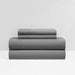 NY&C Home Lain 4 Piece Sheet Set Super Soft Stripe Embroidered Design – Includes 1 Flat, 1 Fitted Sheet, and 2 Pillowcases, King, Grey - Gray