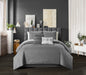 Chic Home Mayflower Comforter Set Embossed Medallion Scroll Pattern Design Bedding Grey, King - King