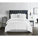 Chic Home Ahtisa Comforter Set Jacquard Floral Applique Design Bed in a Bag White, Queen - Queen