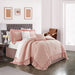 Chic Home Kensley Comforter Set Washed Crinkle Ruffled Flange Border Design Bedding Blush, King - King