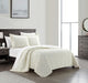 NY&C Home Cody 7 Piece Cotton Quilt Set Clip Jacquard Geometric Pattern Bed In A Bag Bedding -Sheets Pillowcases Pillow Shams Included, King, Beige - King