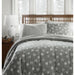 Micro Flannel Reverse to Sherpa Comforter Set, King, Snowflakes Gray - King,Snowflakes Gray
