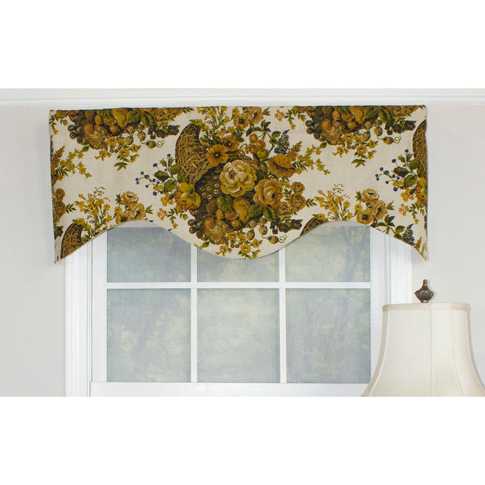 RLF Home Harvest Cornice 100% Cotton with Fully Lined 3" Rod Pocket Valnance for Windows 50" x 17" Bronze