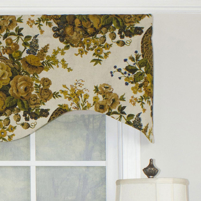 RLF Home Harvest Cornice 100% Cotton with Fully Lined 3" Rod Pocket Valnance for Windows 50" x 17" Bronze
