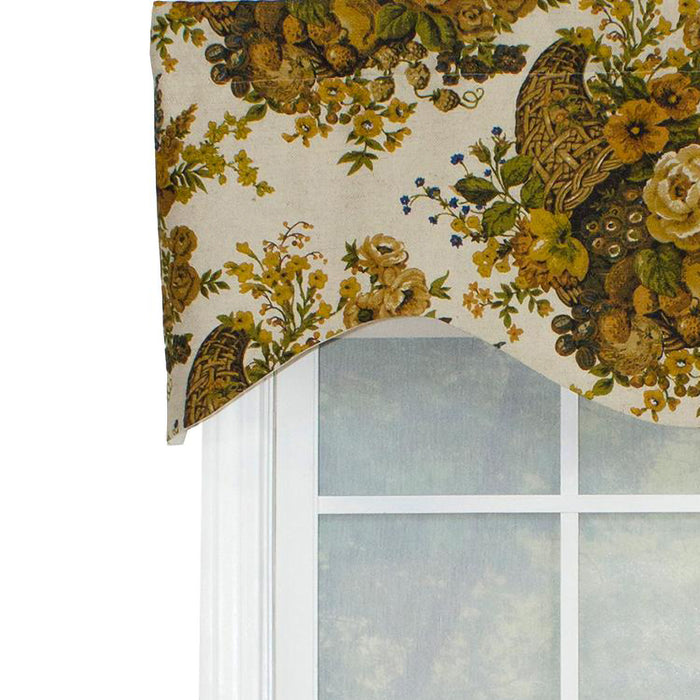 RLF Home Harvest Cornice 100% Cotton with Fully Lined 3" Rod Pocket Valnance for Windows 50" x 17" Bronze