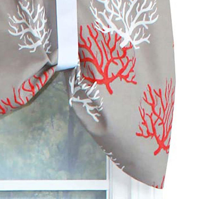 RLF Home Sea Coral Suspender Window Treatment Premium Quality Valance 3" Rod Pocket 50" x 16" Salmon Red