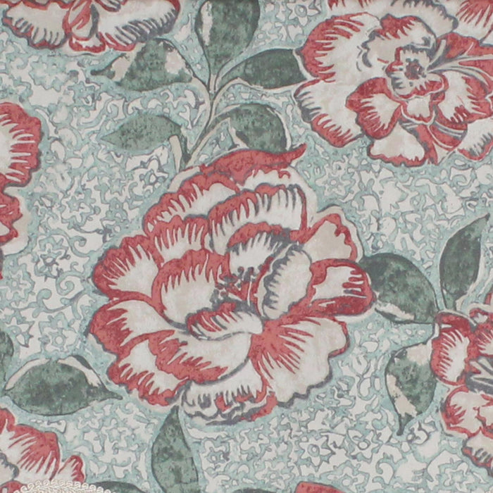 RLF Home Peony Bowl Trimmed Provance 100% Cotton with Fully Lined 3" Rod Pocket Valnance for Windows 50" x 15" Coral