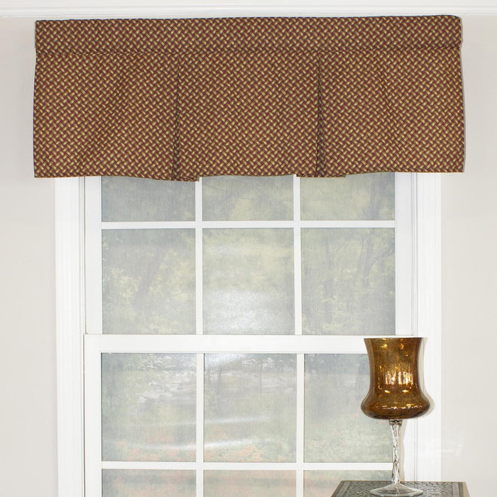 RLF Home Trellis Pleated  100% Cotton with Fully Lined 3" Rod Pocket Valnance for Windows 42" x 15" Woodland