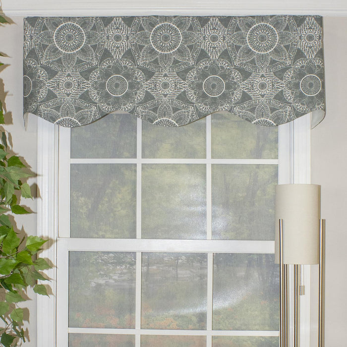 RLF Home Zodiac Provance 100% Cotton with Fully Lined 3" Rod Pocket Valnance for Windows 50" x 15" Emerald