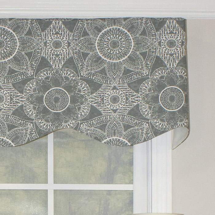 RLF Home Zodiac Provance 100% Cotton with Fully Lined 3" Rod Pocket Valnance for Windows 50" x 15" Emerald