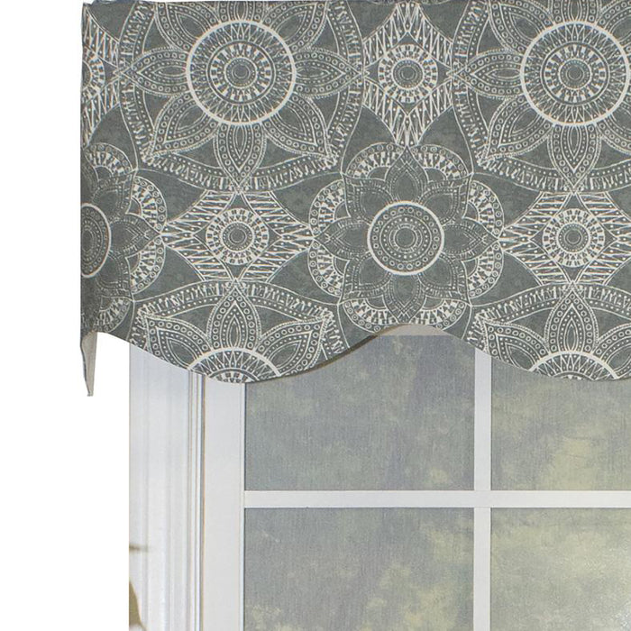 RLF Home Zodiac Provance 100% Cotton with Fully Lined 3" Rod Pocket Valnance for Windows 50" x 15" Emerald