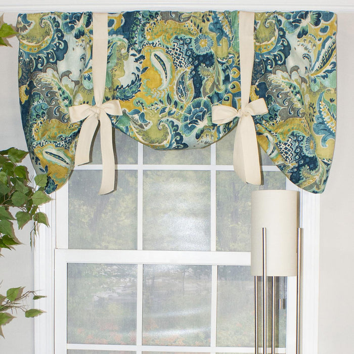 RLF Home Eccentric Tailored 100% Cotton with Fully Lined 3" Rod Pocket Valnance for Windows 50" x 20"