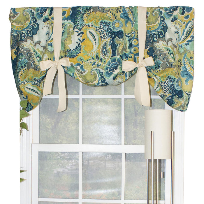 RLF Home Eccentric Tailored 100% Cotton with Fully Lined 3" Rod Pocket Valnance for Windows 50" x 20"