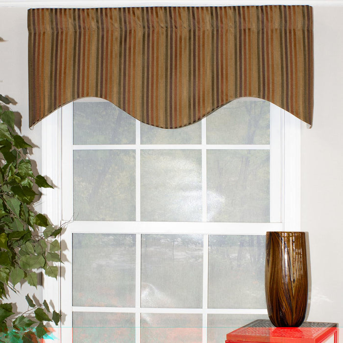 RLF Home Fast Lane Cornice 100% Cotton with Fully Lined 3" Rod Pocket Valnance for Windows 50" x 17" Cornucopia