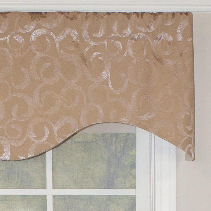 RLF Home Terra Cornice 100% Cotton with Fully Lined 3" Rod Pocket Valnance for Windows 50" x 17" Saddle